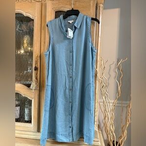 NWT J.Jill Large Sleeveless Denim Dress